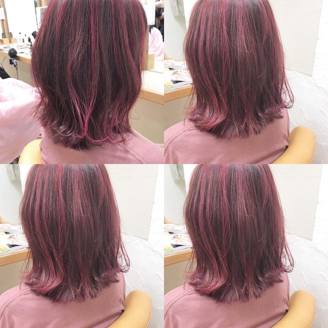 ピンクハイライトカラー Blog 福井県鯖江市の美容室フラウ Frau Hair Organic Relaxation